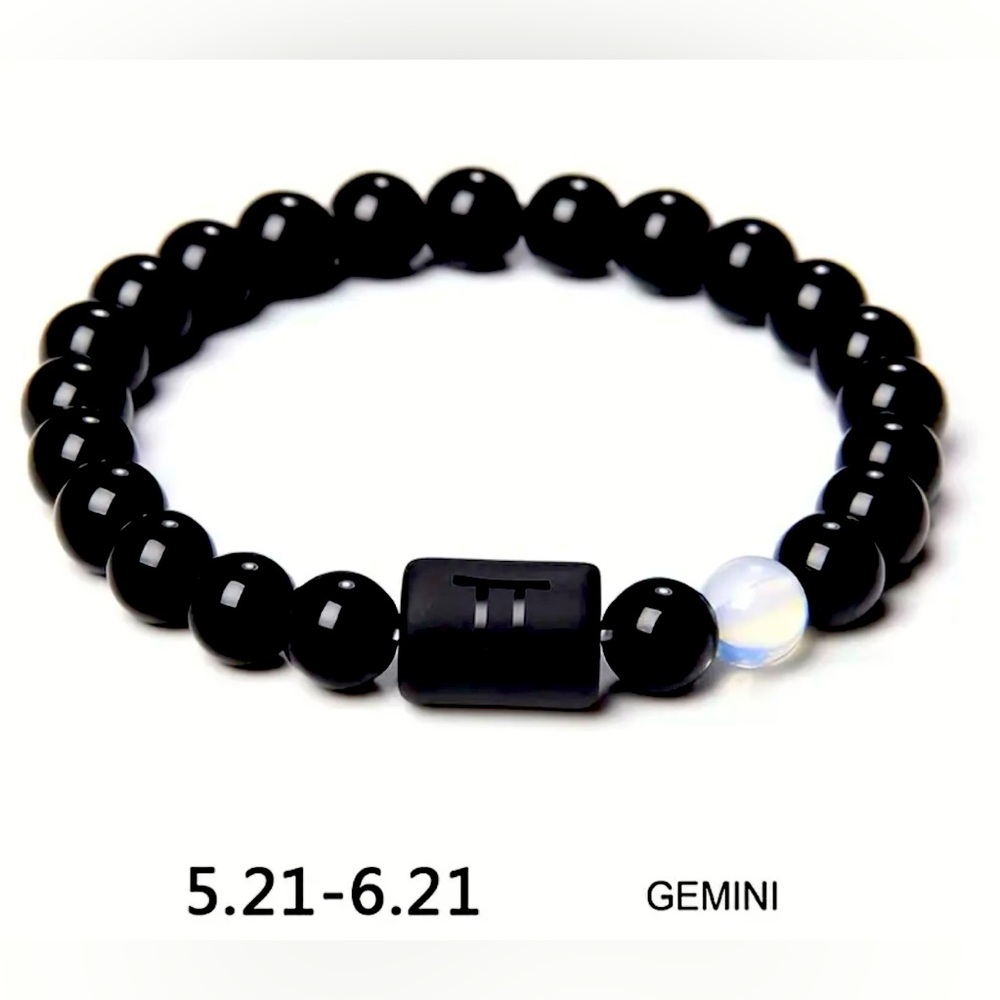 New unisex Gemini Constellation zodiac bracelet, elastic band